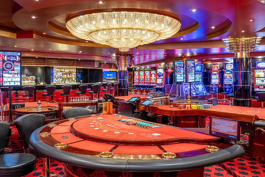 The interior of the MSC Poesia casino.