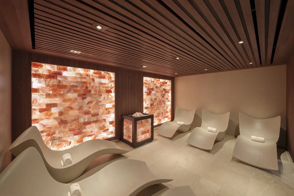 Seating area in the MSC Poesia spa.
