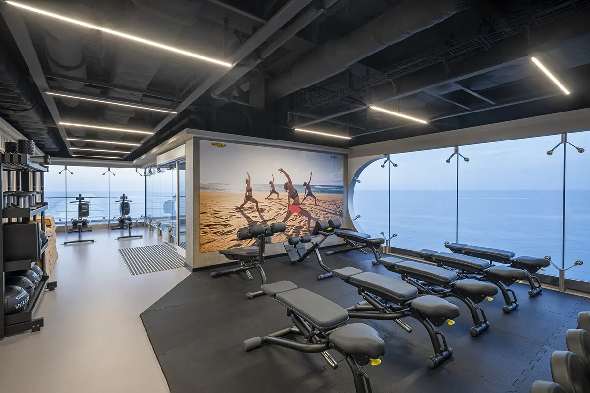 The MSC Poesia gym.